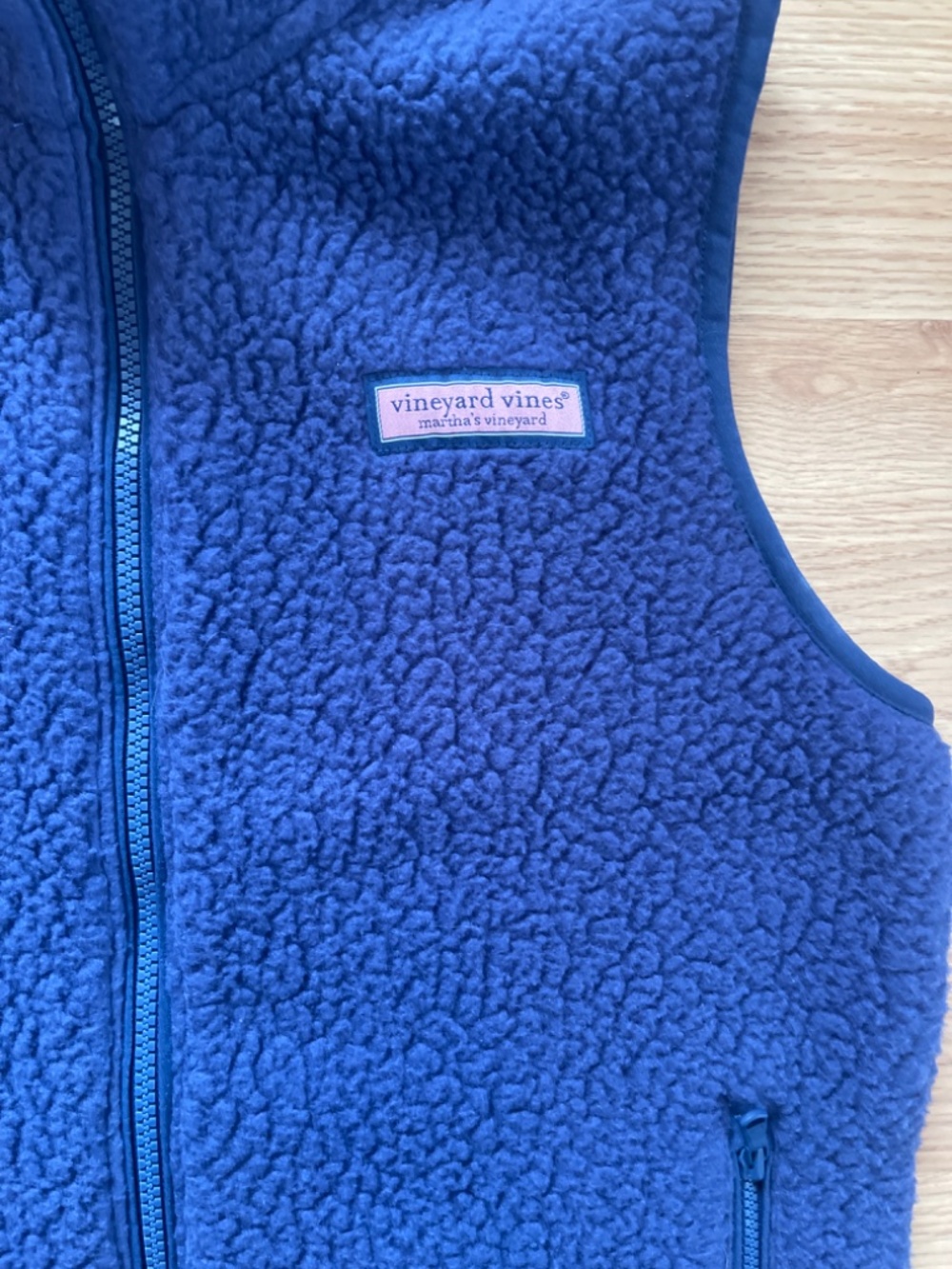 Vineyard Vines Women’s Navy Blue Sherpa Cozy Zip Up Vest Size Large - Picture 5 of 9